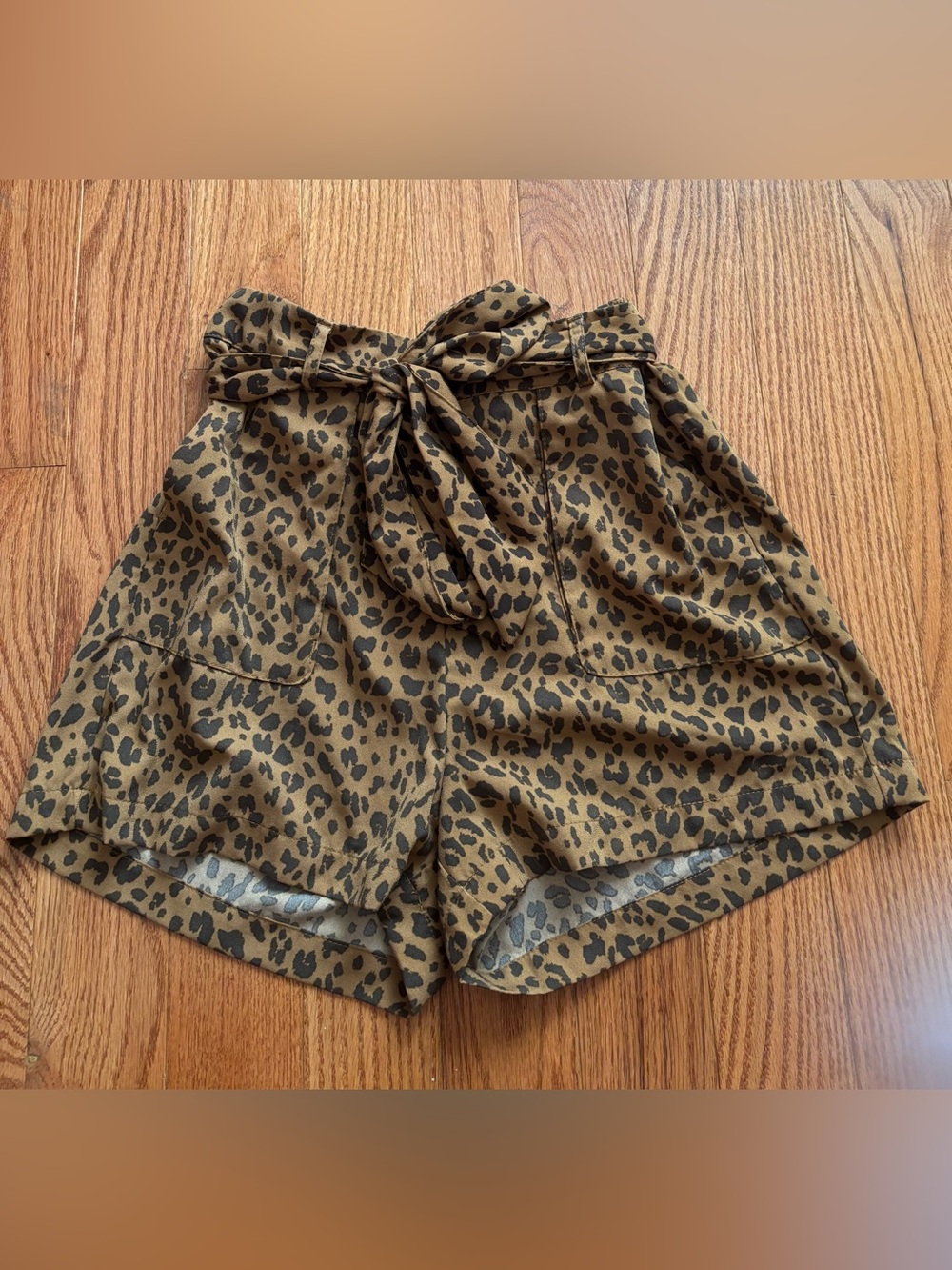 A New Day Tan and Brown Animal Print Shorts Size Medium